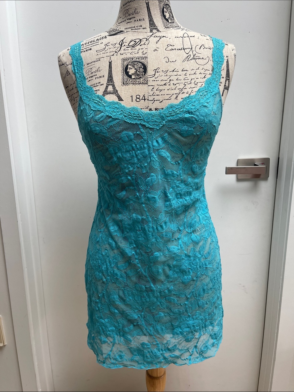 Victoria's Secret Turquoise Lace Chemise Slip